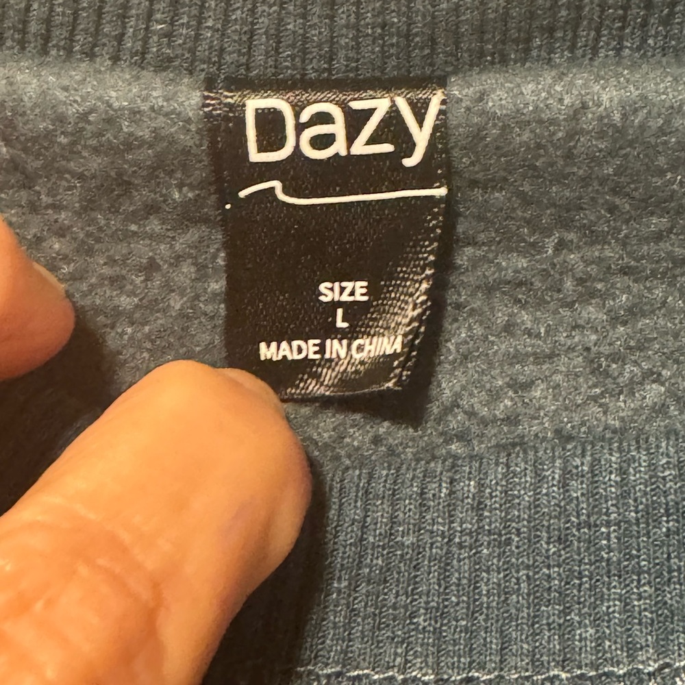 Cropped Crewneck Sweatshirt in Teal - Picture 6 of 6